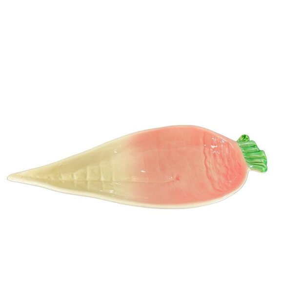 Italian Pottery Vegetable Radish Tray Long Serving Dish Hand Painted Ceramic - Picture 2 of 16